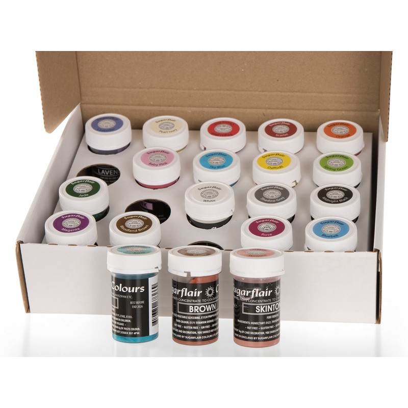 Sugarflair Pastel Paste Food Colouring Essentials Collection 20 x 25