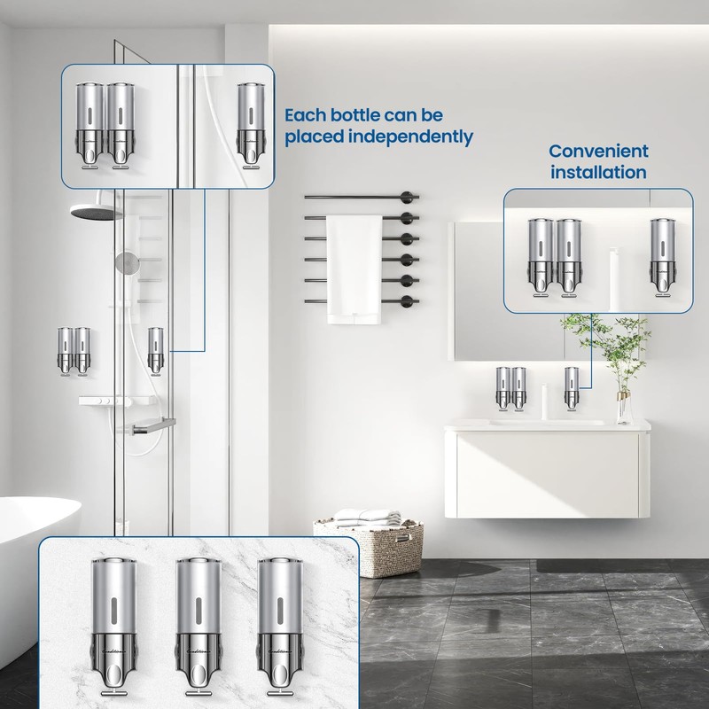 Shampoo and Conditioner Dispenser,Dispensers for The Shower,Shower Soap Dispenser 3