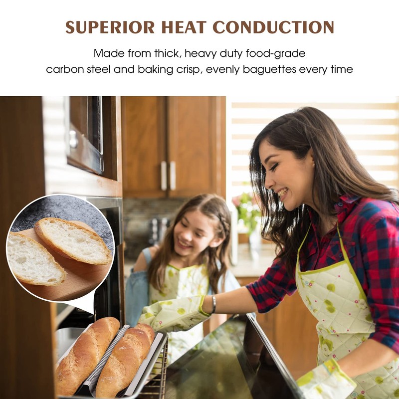 Fulimax Baguette Pan French Bread Pans For Baking Pans, Nonstick