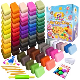 ESSENSON Air Dry Clay - 72 Colors Modeling Magic Clay, Best Gift for Boys & Girls Age 3-12 Year Old, DIY Molding Kids, with Sculpting Tools, Decoration Accessories, Kids Art Crafts
