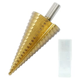 LDEXIN Step Drill Bit 1/8" to 1-9/16" High Speed Steel Step Drill Cone Bits for Metal, Heavy Duty Step Bit, Tri-Flat Shank (4mm - 40mm)