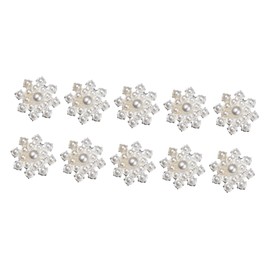 jojofuny 10Pcs Silver Pearl Flower Ornaments DIY Decorative Patches for Crafts Clothes Shoes and Scarves Elegant Handicraft Supplies for Weddings and Art Projects