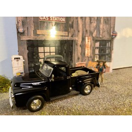PTF DESIGNS O Scale GAS STATION Building Flat w/LED - Scratch Built - MTH Lionel