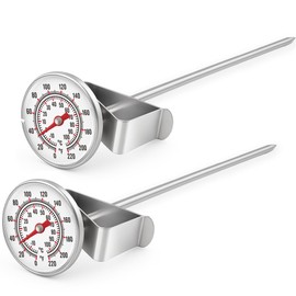 Innoteck Essentials Frothing Thermometer 15.5 cm - Stainless Steel - with Clip Attachment - Instant Read and Accurate Catering Temperature - Ideal for Coffee, Milk and Liquid Frothing Pack of 2