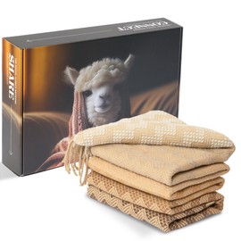 Inkari Alpaca Throw Blanket I 83” x 55” I Super Soft Wool Blanket Made from Alpaca and Merino Wool for Couch & Bed (Rainbow-Tierra)