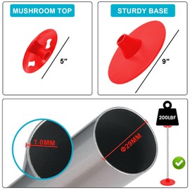 GOOSO 2 Pack Boat Cover Support Poles Height Adjustable Support Poles Pontoon System for V-Hull/Pontoon/Bass/Jon Boat Cover Accessories with 2 Blue/Red PE Ropes (red)