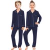 Veseacky Unisex Girls Boys Long Sleeve Sleepwear Button Down 2