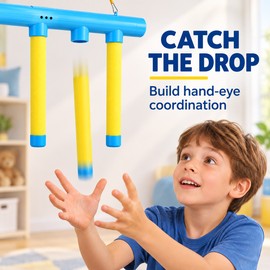 6-Stick Falling Sticks Reflex Challenge Game with Remote Control, 3-Speed Reaction Trainer