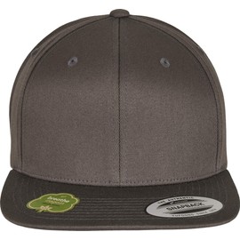 Flexfit Unisex Organic Cotton Snapback Baseball Cap, dark grey, One Size UK