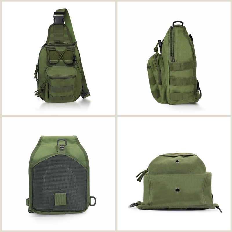 FuninCrea Sling Bag Men's Tactical Shoulder Bag Men's Anti-Theft Crossbody