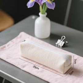 Dcsfadq Pencil Case, Cute Pencil Case School Supplies, Pencil Case for Girls Boys School Stationery, White, Minimalist