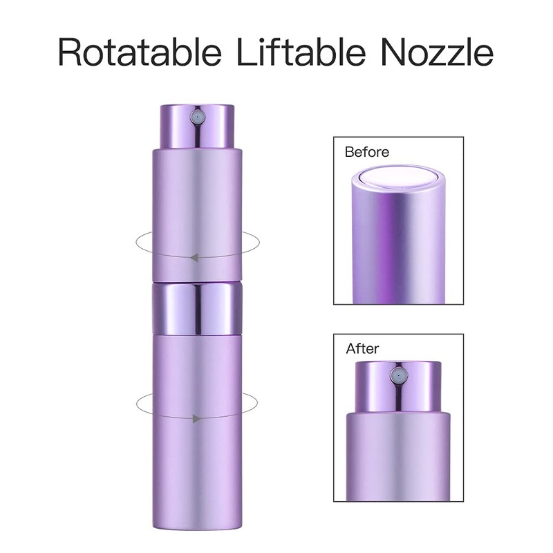 LISAPACK 8ML Atomizer Perfume Spray Bottle for Travel, Empty Refillable