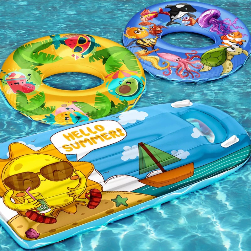 JoyX Kids Pool Floats 3-Pack Inflatable Rings w/Cute Fruit &