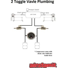 airmaxxx 3/8 Line Manual Air Ride Valve 3 Position Toggle Switch Fill + Dump