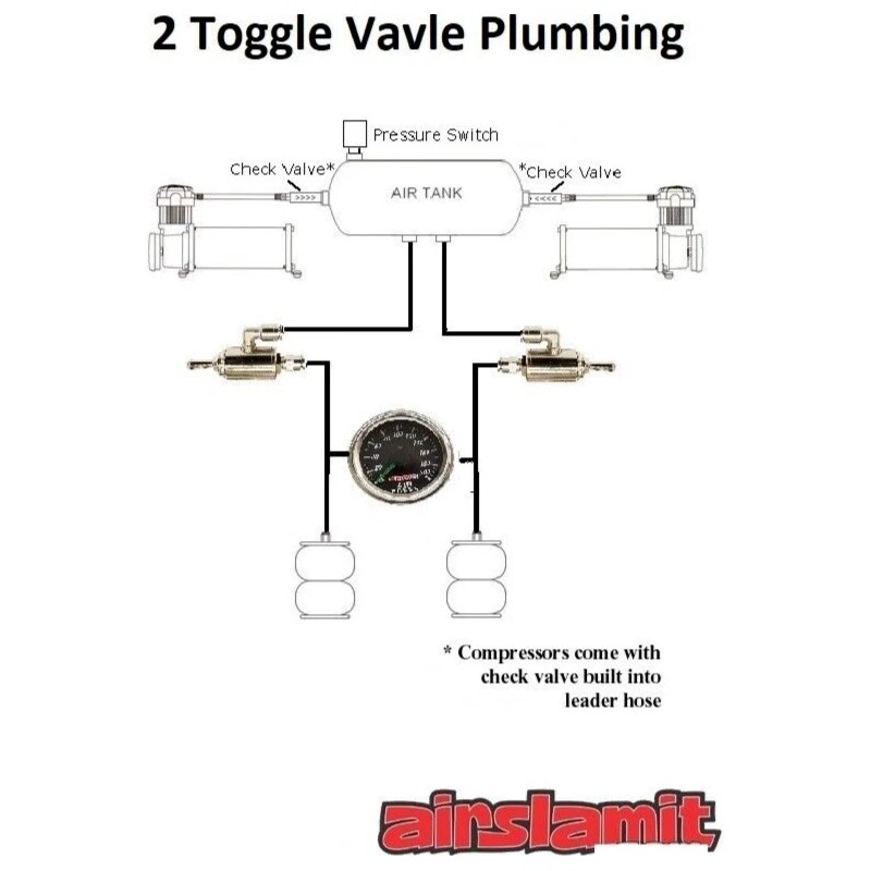 airmaxxx 3/8 Line Manual Air Ride Valve 3 Position Toggle