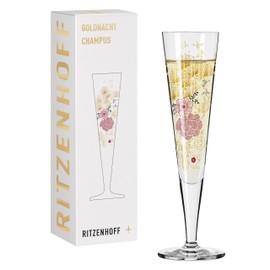 RITZENHOFF Goldnacht No. 20 Series 1071020 Champagne Glass 200 ml Elegant Designer Piece with Real Gold Made in Germany