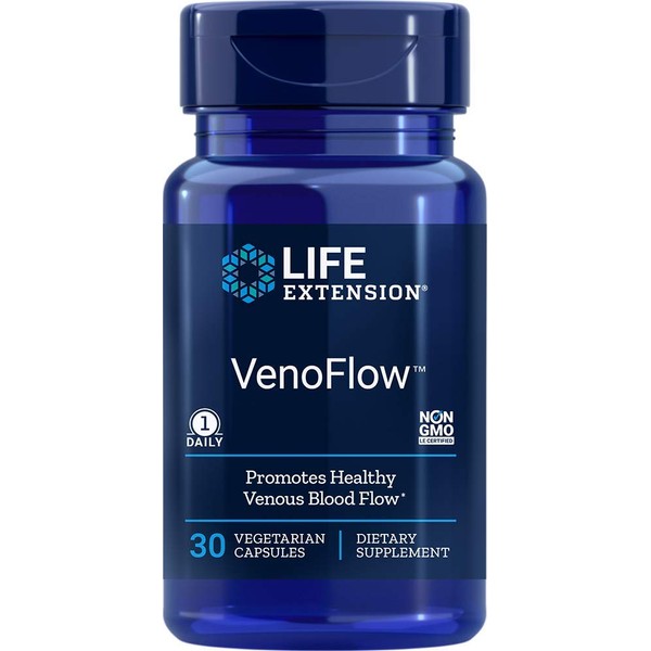 Life Extension VenoFlow Promotes Healthy Circulation in Your Arms & Legs – Gluten-Free, Non-GMO, Vegetarian – 30 Vegetarian Capsules