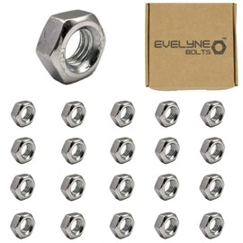 M6 (6mm) Steel Hex Nuts - Standard Thread - Pack of 20