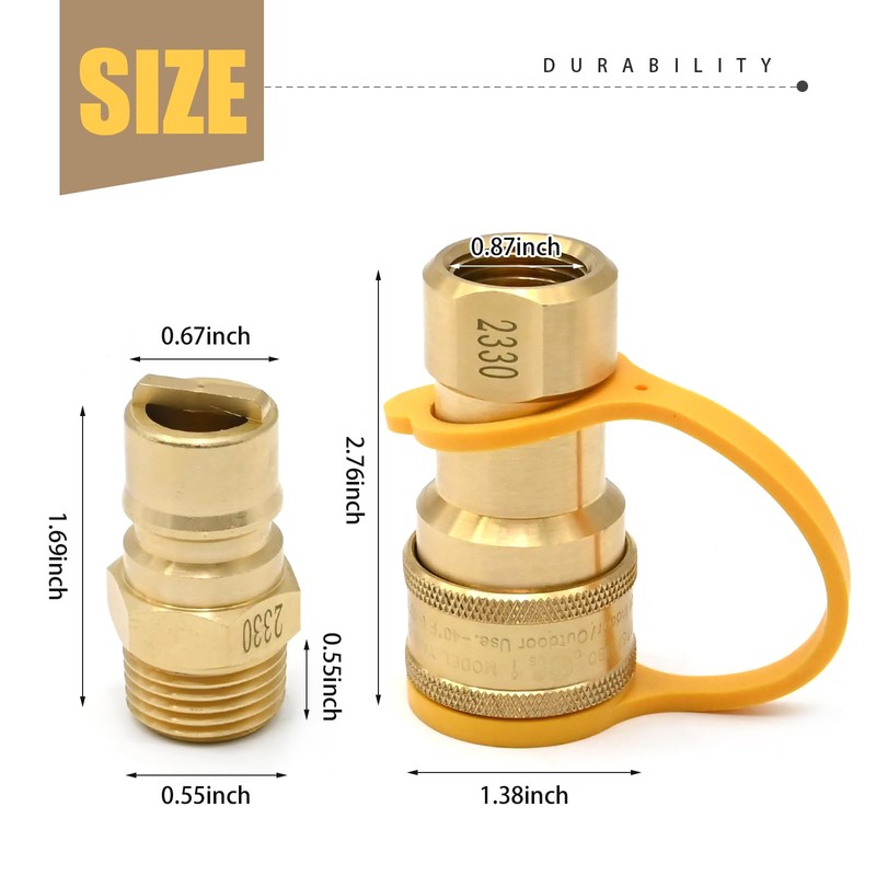 ZUDKSUY 1/2" Gas Quick Connect Kit, LP Gas Quick Connect