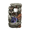 Hi-Line Gift Ltd. Stone Waterfall Fountain W/ 4 RGB LEDs,