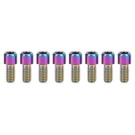 RISK 8Pcs Mountain Bike Pedal Bolts Titanium Alloy Anti Slip Bicycle Pedal Screws Pins Studs Cleats M4x8mm Colorful