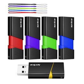 AreTop 8GB Flash Drive 5 Pack Thumb Drives Slide Retractable USB Flash Drives 5 Pack 8GB Memory Sticks for Data Storage Jump Drives Multipack (Mixed Color:Black,Red,Blue,Green,Purple)