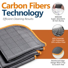Airlab Glass Polishing Streak Free Miracle Cleaning Cloth, Grey-Orange