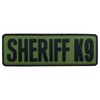 uuKen K9 Sheriff Patch OD Green 6x2 inch PVC Patch