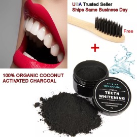 Hailicare 100% ORGANIC COCONUT ACTIVATED CHARCOAL NATURAL TEETH WHITENING POWDER
