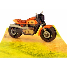 Super Motorcycle Pop Up Card come with Flying Butterfly,Ideal 3D Greeting Card for Motorcycle Crazy Friend, Father's Day, Christmas. 6"x8" when closed (Super Motorbike)