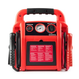 Wagan EL7552 Jumpboost V8 Air 1000 Peak Amps Jump Starter with 260 PSI Air Compressor, 1 Built-in DC Socket and USB Port , Red