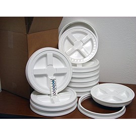 Gamma Seal Lid, White, 12 Pack - New! - Boxed! - 5 Gallon Bucket Lids (Fits 3.5, 5, 6, 7 Gal.) Storage Container Lid