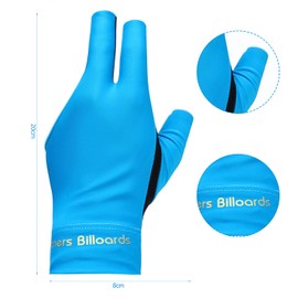Pool Glove Left Hand 3 Finger Pool Glove Breathable Non Slip Billiards Glove Comfortable Pool Gloves Billiard Glove Billiard Gloves Billiards Gloves for Women or Men Billiard Accessories Blue