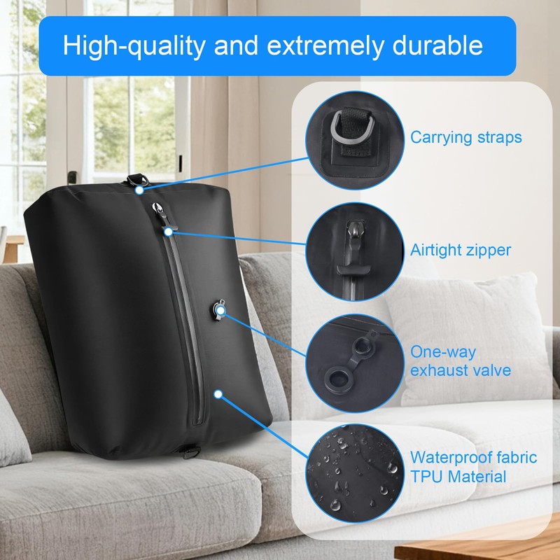 travel vacuum bag, equipped with a wireless vacuum pump, can
