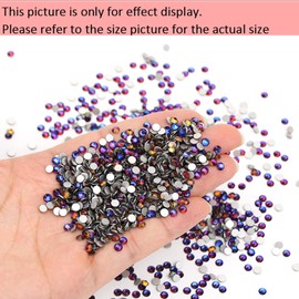Dowarm 288Pieces SS30 Flatback Rhinestones, 6.5MM Flatback Crystal Rhinestones for Craft Nails Dance Costumes, Flatback Nail Crystals, Non Hotfix Rhinestones (SS30 / 6.5MM, Blue Flame)