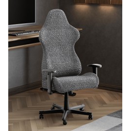 PAULATO BY GA.I.CO. Office & Gaming Chair Slipcover - Stretch Computer Desk Chair Cover with Zipper - Soft Polyester Fabric Slipcovers -1-Piece Form Fit Cover - Microfibra Collection - Dark Grey (Office Chair)