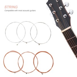 Acoustic Guitar Copper Metal Strings Replacement Part Accessory Long Lasting Warm Bright Balanced Tone Most Acoustic Folk Guitar