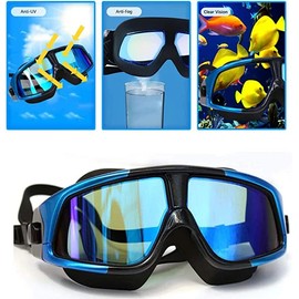 Autbye - Gafas de Natación, Goggles de Natación Anti Niebla UV, Anteojos de Natación Graduadas para Adultos Hombres Mujeres Jóvenes para Interiores y Exteriores