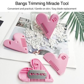 Portable Pubic Hair Trimmer for Women, Heart-Shaped Intimate Shaping Tool, Compact Hair Razor Comb Cutter for Kid, Women, Girls (Red)