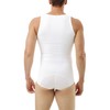 Underworks Mens Compression Tanksuit Girdle Shirt Small White