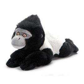 The Petting Zoo Silverback Gorilla Stuffed Animal Plushie, Gifts for Kids, Earth Keeperz Wildlife Animals, Zoologee Black Silverback Gorilla Plush Toy, 10 inches