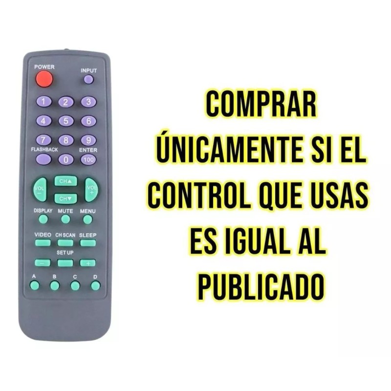Control Remoto Para Tele Analoga Sharp