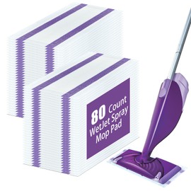 DOCXCDO 80 Pack Disposable Mop Pad Refills for Swiffer Wet Jet Spray Mop，Dry&Wet Mopping Pad Compatible with Swiffer Wet Jet and Any Model of Velcro Mop，Multi Surface WetJet Pad for Floor Cleaning