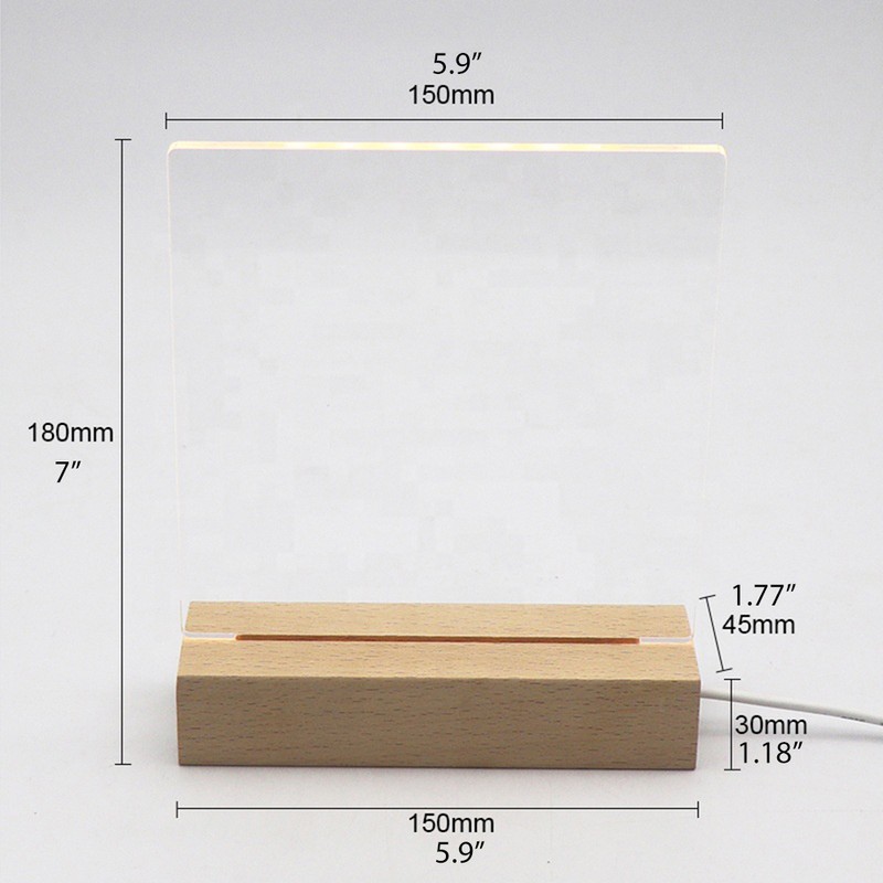Desktop Luminous Memo Note Board Plug In LED Lamp Base