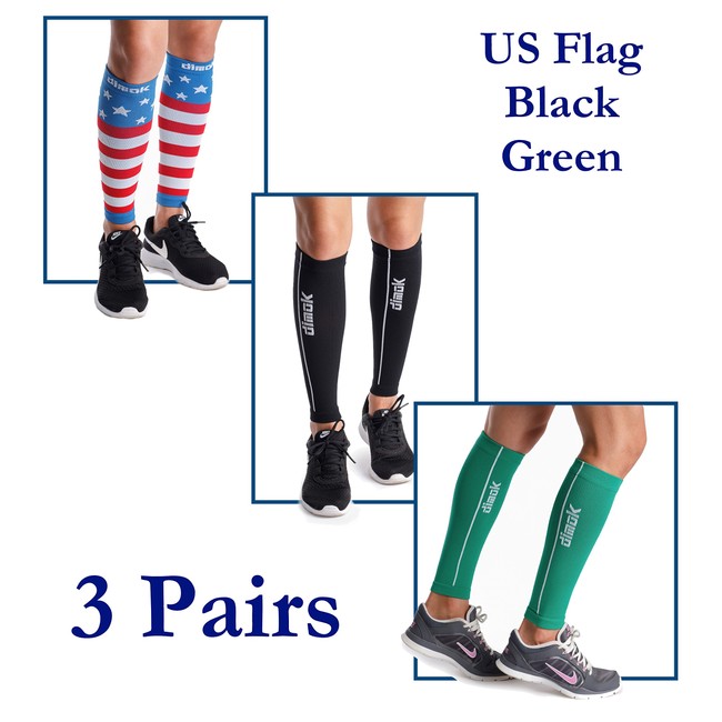 dimok Calf Compression Sleeves Pair - Leg Compression Socks for Calves Shin Splint Muscle Pain Running Women Men Kids Best Gift for Runners