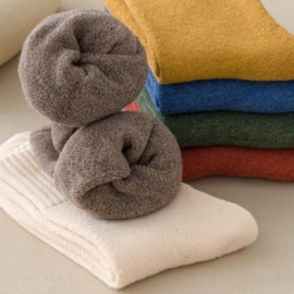 Popular Modern Daily Thick Winter Fleece-Lined Socks - 5 Pair Set 5-Pair Set