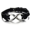 COOLSTEELANDBEYOND Infinity Love Genuine Leather Bracelet for Men and Women