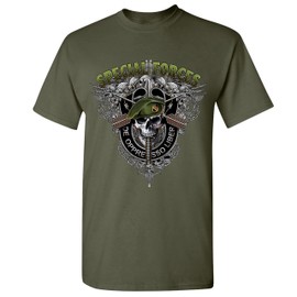 Special Forces De Oppresso Liber T-Shirt US Military Green Berets Men's Tee Military Green X-Large