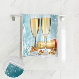 ALAZA - Juego de toallas de mano de algodón para yoga, gimnasio, para spa, de Navidad, para baño, cocina, hotel, decoración del hogar, 15 x 30 pulgadas