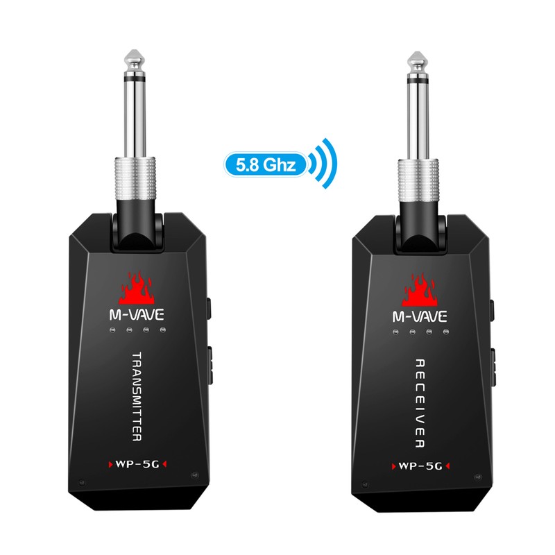 M-VAVE WP-5G Wireless 5.8G Guitar System Rechargeable Audio Transmitter and